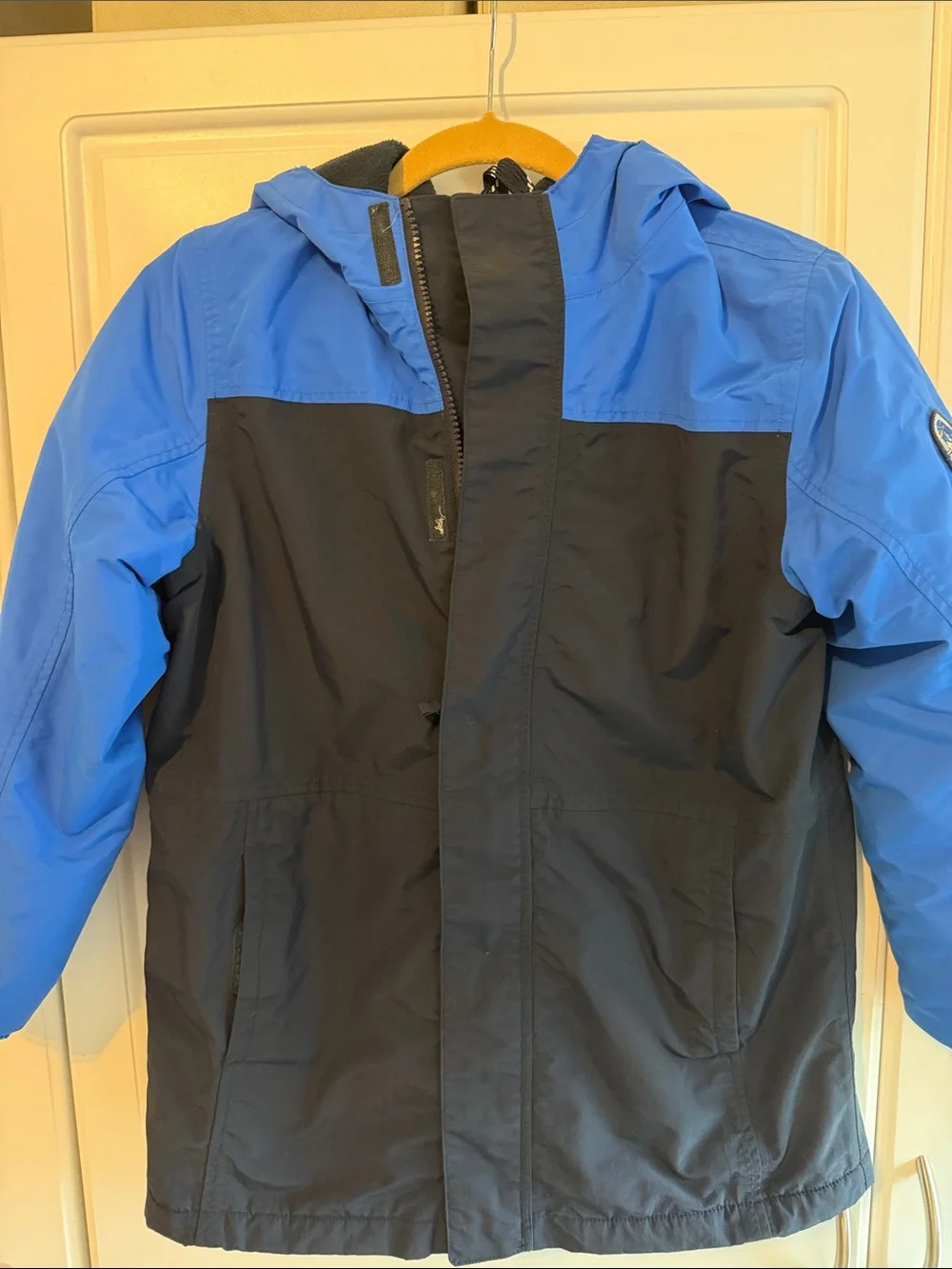 Lands' End Blue and Navy Kids Waterproof Hooded Winter Jacket